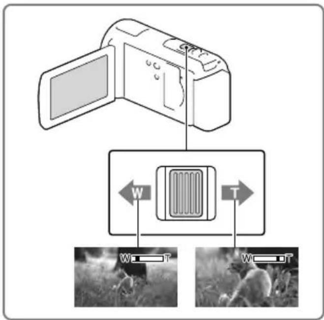 SONY HDRCX270E - Beweeg de motorzoomknop om het beeld te vergroten of te verkleinen. - 1