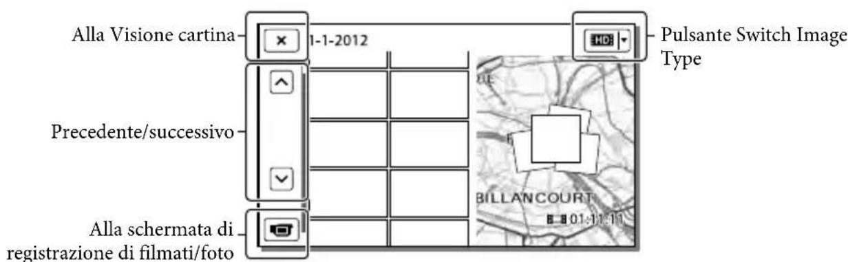SONY HDRCX270E - Visualizzazione sullo schermo nella schermata Visione cartina - 2