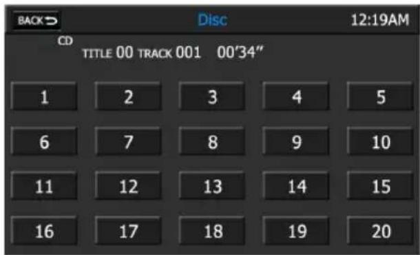 AUDIOVOX VMO 5020 V - ÉCRAN DE SELECTION DIRECTE DE PISTES - 1