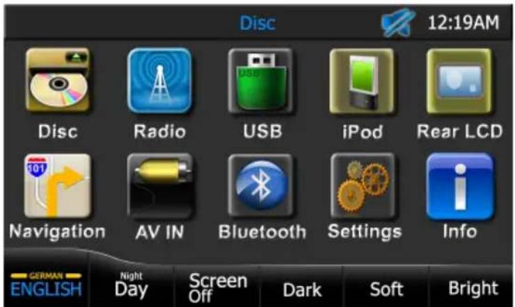 AUDIOVOX VMO 5020 V - MENU PRINCIPAL - 1