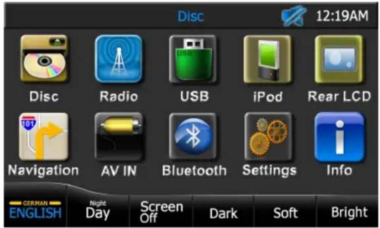 AUDIOVOX VMO 5020 V - Selecting Audio/Video Sources, Navigation or System Settings: - 1