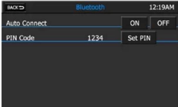 AUDIOVOX VMO 5020 V - BLUETOOTH SETTINGS SCREEN - 1