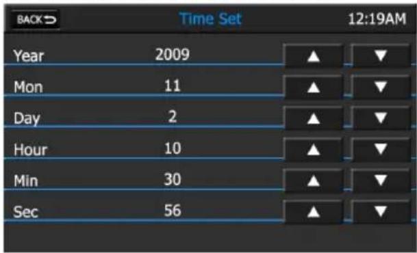 AUDIOVOX VMO 5020 V - SYSTEMTIME SET SCREEN - 1