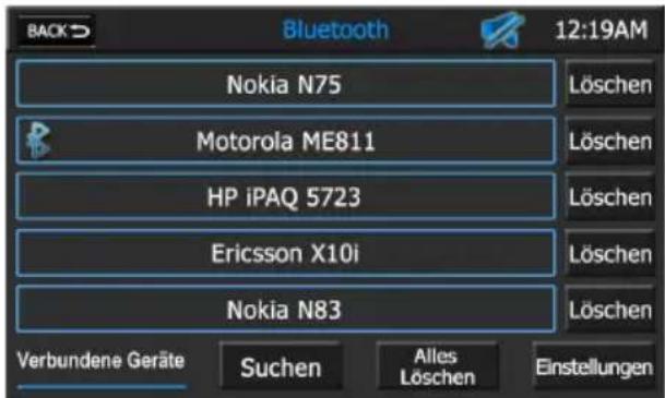 AUDIOVOX VMO 5020 V - Verbundene Geräte Löschen: - 1