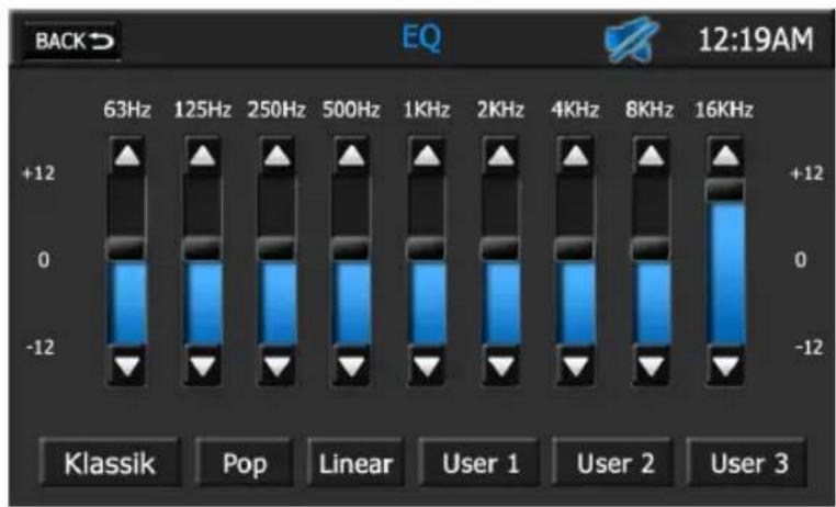 AUDIOVOX VMO 5020 V - Equalizer-Einstellungen: - 1