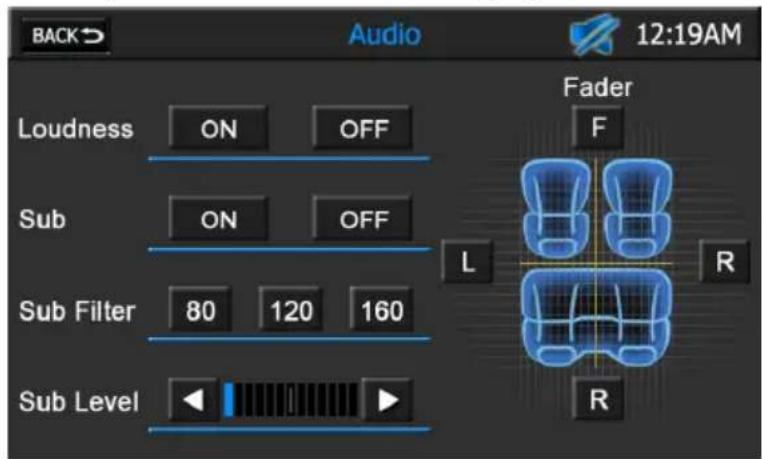 AUDIOVOX VMO 5020 V - Réglage du fader et de la balance : - 1
