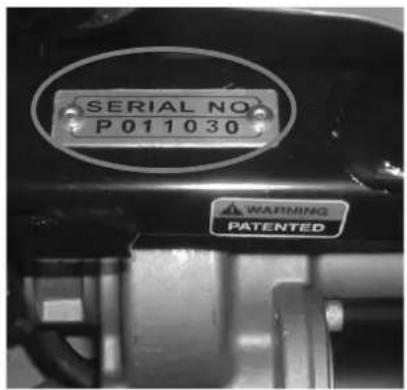 SERIAL NO P011030 WARNING PATENTED
