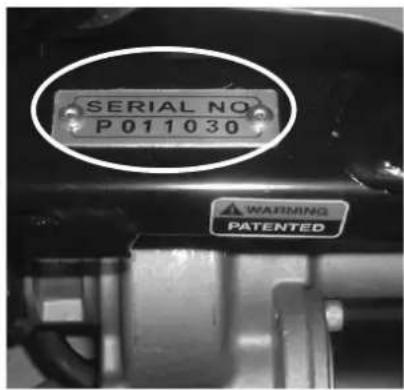 SERIAL NO P011030 WARNING PATENTED