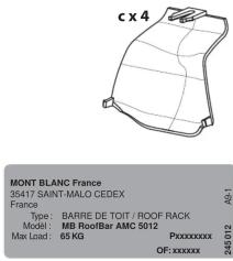 Mont Blanc AMC 5012 - MB RoofBars AMC KIT FIX ROOF FOOT 5012 - 4