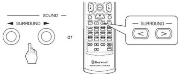 SHERWOOD RD5405 - ■Select the desired surround mode - 1