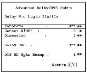 CAMBRIDGE AZUR 651R - Réglages avancés Dolby/DTS - 2