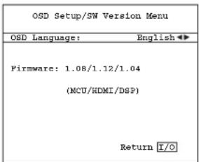 CAMBRIDGE AZUR 651R - Configuration de l'affichage à l'écran (OSD)/Version logicielle - 1
