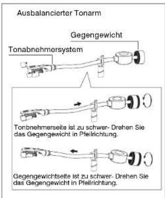 VIETA VHTT500SL - Justierung der Balance des Tonarms - 1