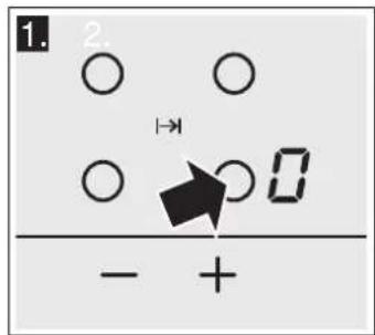 VIVA VVK26I32C0 - Selecting the hotplate and power level - 1