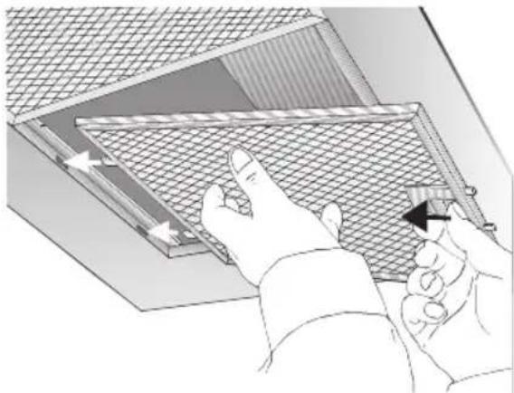 VIVA VVA92E450 - Removing and inserting the metal grease filters: - 1