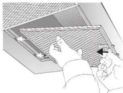 VIVA VVA92E150 - Removing and inserting the metal grease filters: - 1