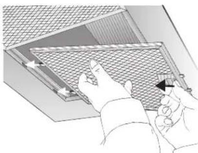 VIVA VVA92E150 - Metalen vetfilters verwijderen en aanbrengen: - 1