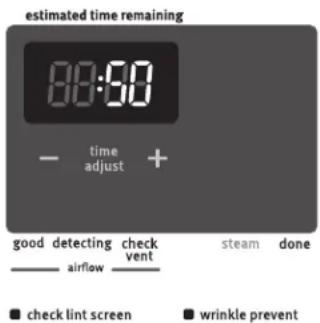 MAYTAG MGDB725BW Bravos XL - LED DISPLAY AND SETTINGS BUTTONS - 1