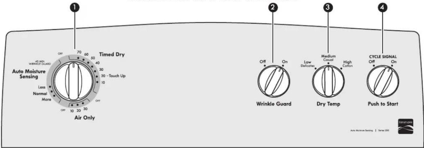 KENMORE C72442 - CONTROL PANEL AND FEATURES - 1