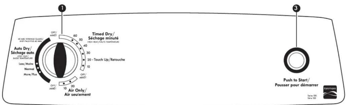 KENMORE C62332 - TABLEAU DE COMMANDE ET CARACTERISTIQUES - 2