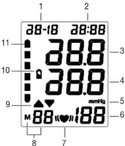 SANITAS SBM 38 - Information on the display: - 1