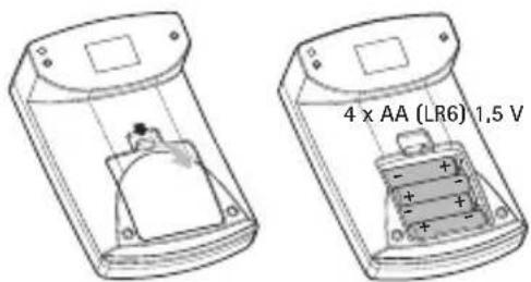 SANITAS SBM 20 - Inserting the batteries - 1