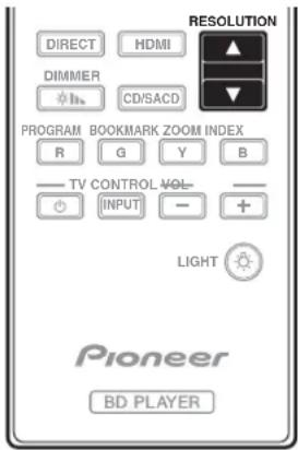 PIONEER BDPLX58S - Changer la résolution video en sortie - 1