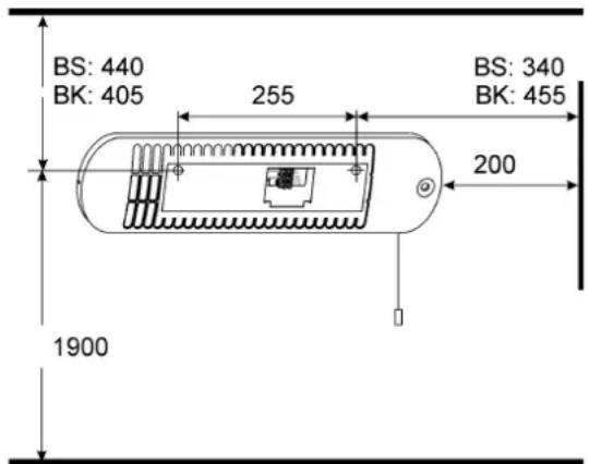 AKO BS 1201 - Écartements minimaux, conseils d'installation - 1