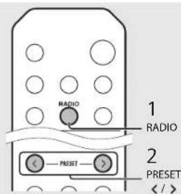 YAMAHA CRXN560D - Voorgeprogrammeerde FM-zenders selecteren - 2