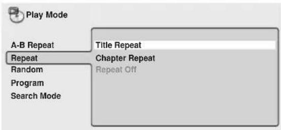 PIONEER XVDV424 - Sélectionnez la lecture répétée désirée. - 1