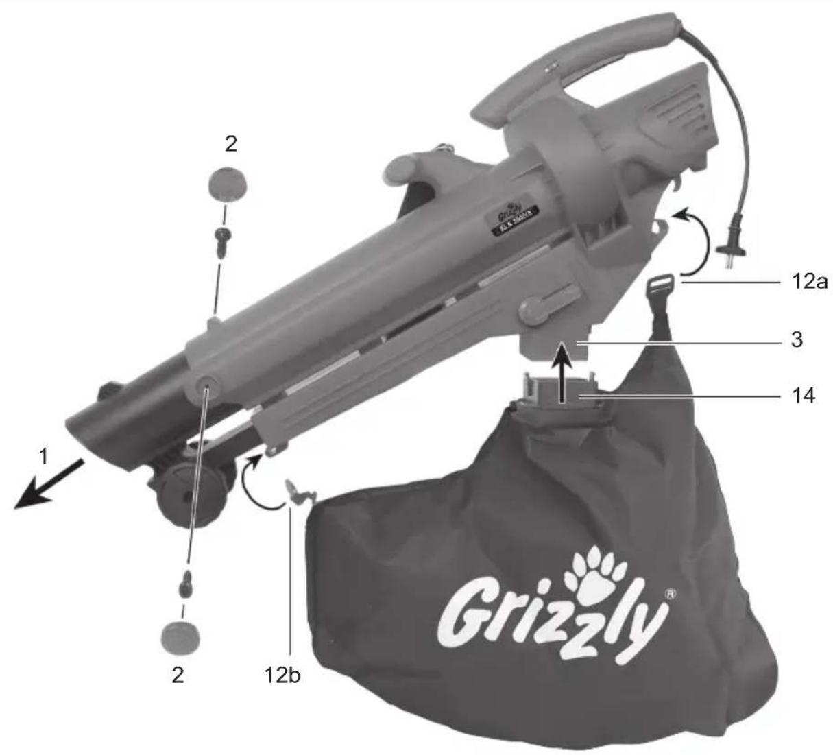 Grizzly ELS 25008 - Fangsack montieren - 1