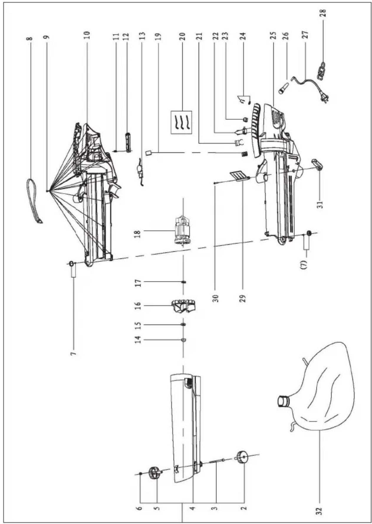 Grizzly ELS 25008 - Explosionszeichnung · Vue éclatée Explosietekening · Disegno esploso - 1