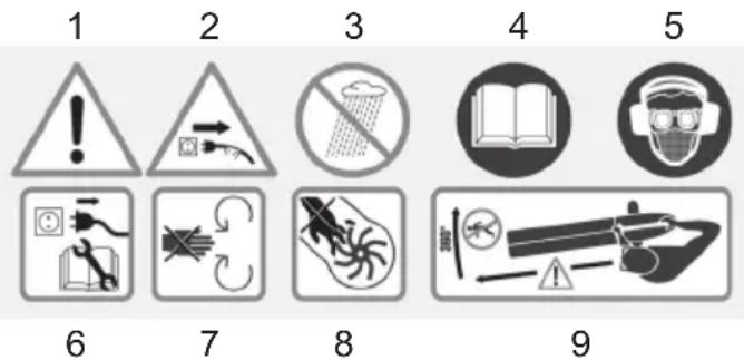 Grizzly ELS 25008 - Bildzeichen auf dem Gerät - 1