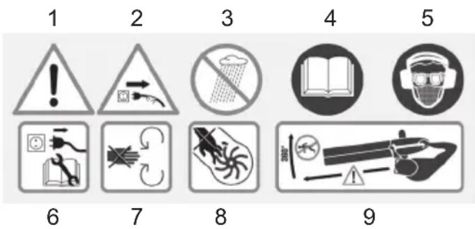 Grizzly ELS 25008 - Symboles sur l'appareil - 1