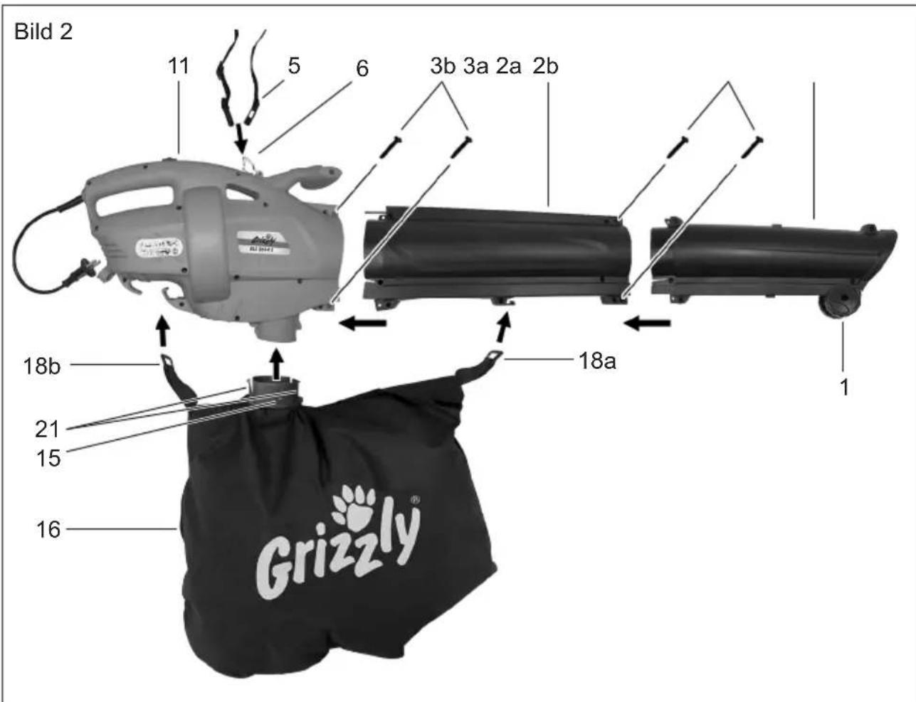 Grizzly ELS 2614 E - Blas-/Saugrohr montieren - 1