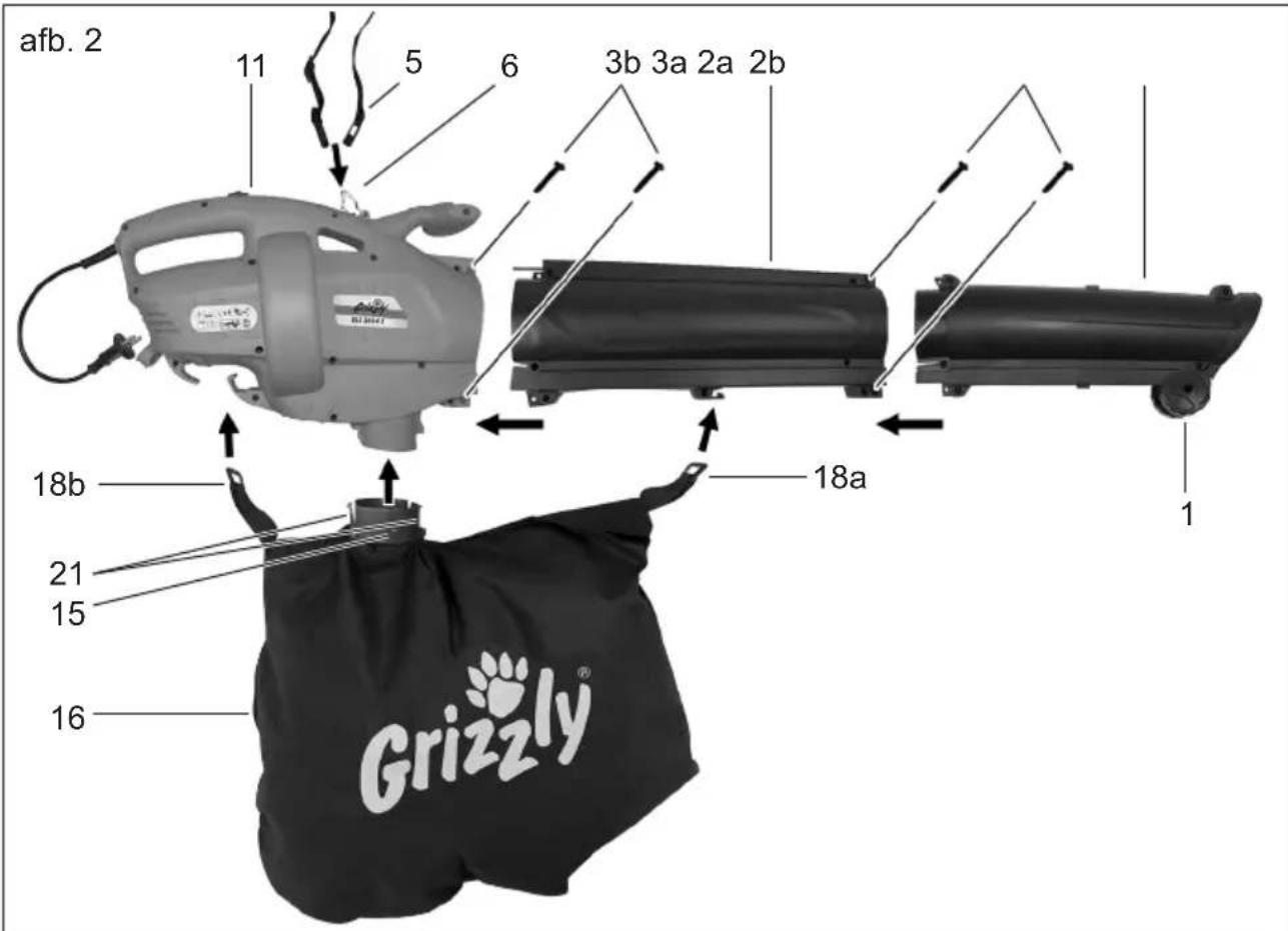 Grizzly ELS 2614 E - Opvangzak monteren - 1