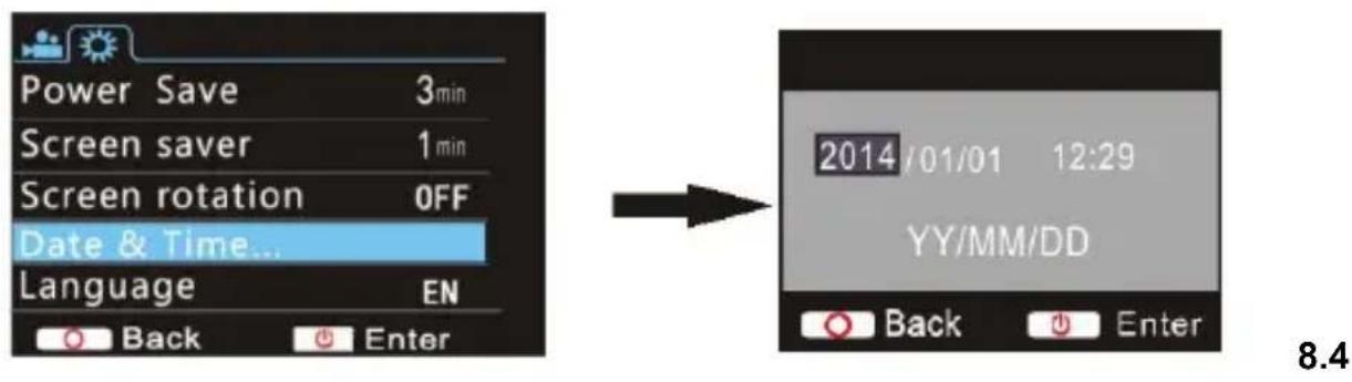 Sunstech ACTIONCAM10 - Réglage de la date et de l'heure - 1