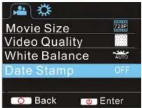 Sunstech ACTIONCAM10 - Menu display - 1