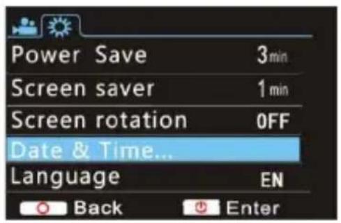 Sunstech ACTIONCAM10 - Ajustes del menu de modo de sistemas - 1