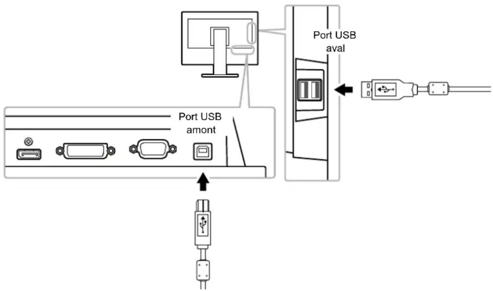 EIZO FlexScan S2133 - Procedure de connexion (Configuration de la fonction USB) - 1