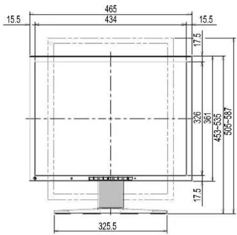 EIZO FlexScan S2133 - Dimensions externes - 2