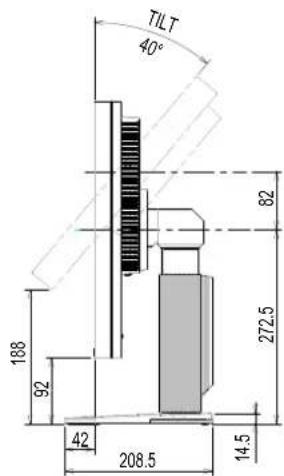 EIZO FlexScan S2133 - Dimensions externes - 3