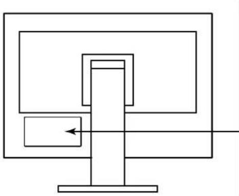 EIZO FlexScan EV2451 - Emplacements des étiquettes de sécurité - 1