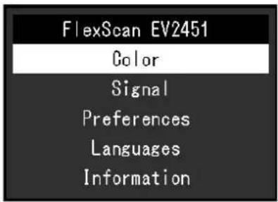 EIZO FlexScan EV2451 - Affichage du menu - 1