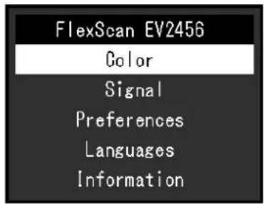 EIZO FlexScan EV2456 - Affichage du menu - 1