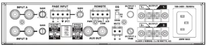 BOSE FreeSpace ZA 250LZ - Input connections - 1