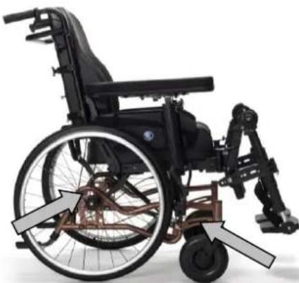 Vermeiren Inovys II - Steps to secure the wheelchair in a motor vehicle: - 1