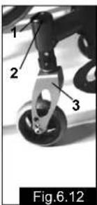 Quickie Argon - Adjusting front seat height (Adjustable frame, Fig.6.11) - 2