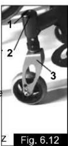 Quickie Argon - Aanpassen zithoogte voorzijde (verstelbaar frame, Fig. 6.11) - 1