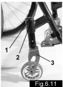 Quickie Argon - Adjusting front seat height (Adjustable frame, Fig.6.11) - 1